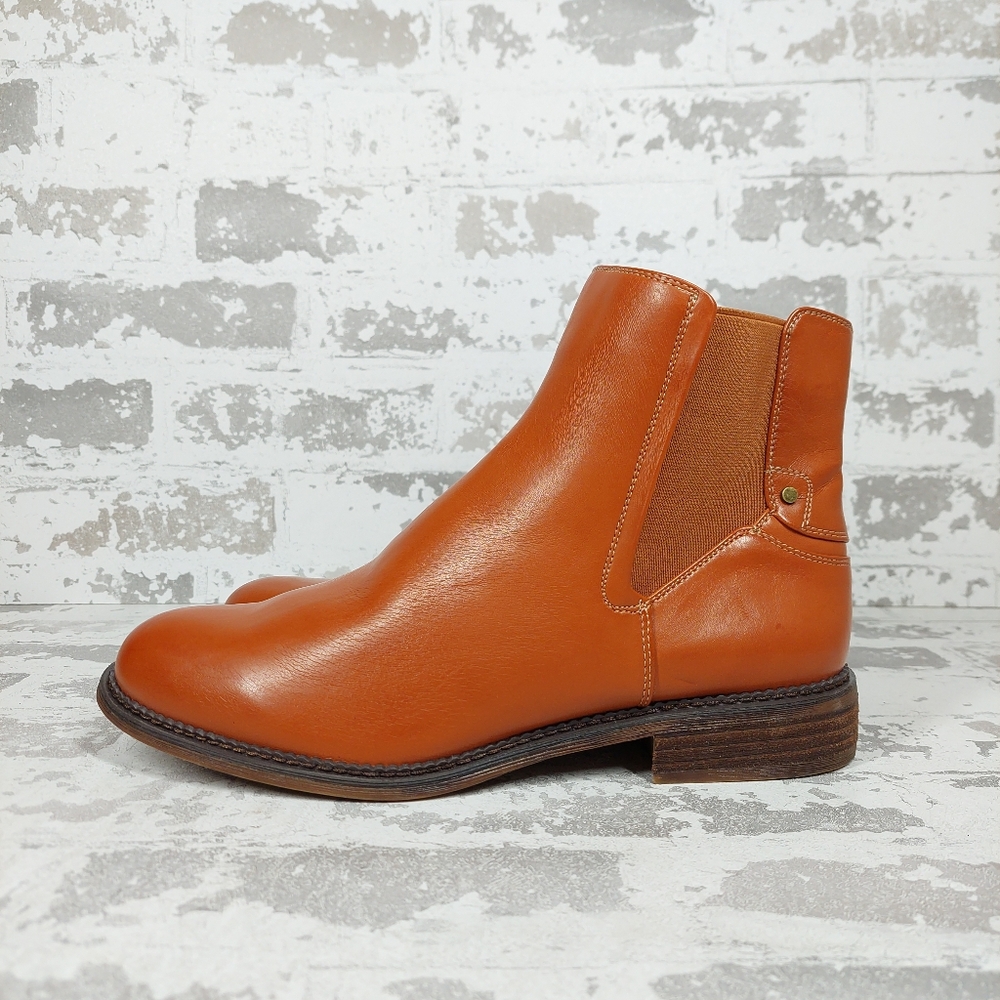 Franco Sarto Horrace Brown Leather Ankle Boots V265 Women’s Size 10